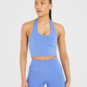 Staple Halterneck Crop Top - Cobalt Bleu