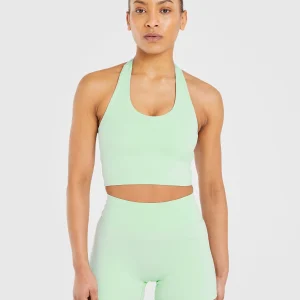 Staple Halterneck Crop Top - Mint Vert