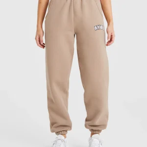 Varsity Oversized Joggers - Latte Marron