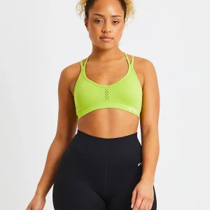 Essential Seamless Strappy Sports Bra - Lime Vert