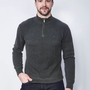 Chandail à demi-glissière texturé