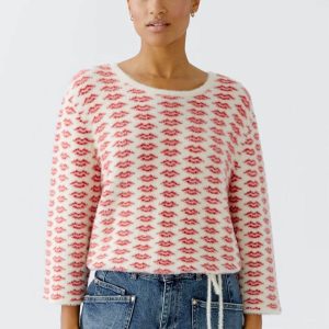 Chandail en maille brossée à motif