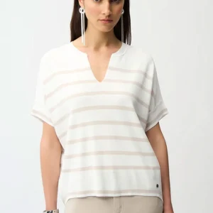 Chandail rayé encolure fendue