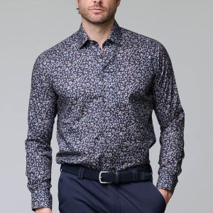 Chemise à motif floral abstrait