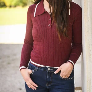 Pull fin bordeaux Camille