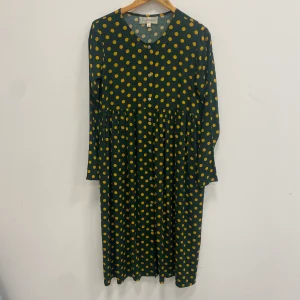 Imparfait - Robe Diane - viscose émeraude pois ocrés