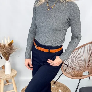 Pull fin gris foncé Enzo