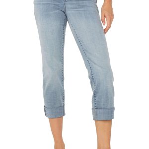 Jean capri à revers