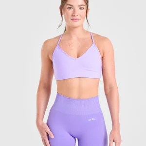Essential Crossback Sports Bra - Pastel Purple