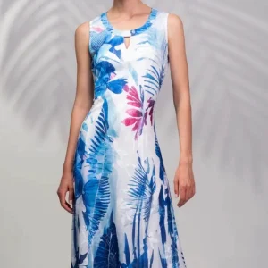 Robe midi à imprimé tropical
