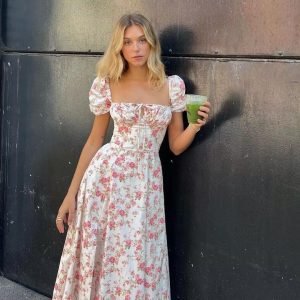 Robe mi-longue à fleurs | Sasha