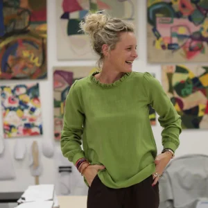 Blouse  Fantine - Viscose lin - Vert prairie