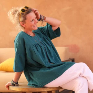 Blouse Léopoldine - double gaze de coton canard