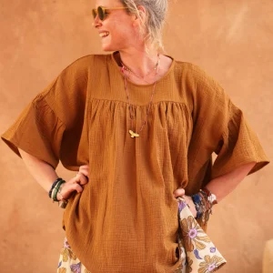 Blouse Léopoldine - double gaze de coton cassonade