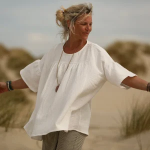 Blouse Léopoldine - double gaze de coton blanche