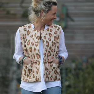 Gilet Basile matelassé en coton Instinct rosé