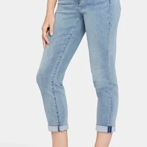 Jean boyfriend coupe droite slim à taille haute Margot