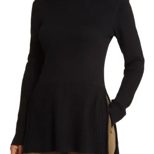 Pull tunique côtelé