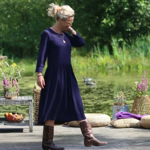 Robe Agnès - Viscose bleu nuit