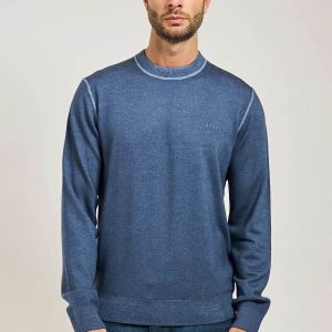 Chandail en laine vierge à col rond