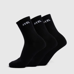 Everyday Crew Socks (3 Pack) - Noir