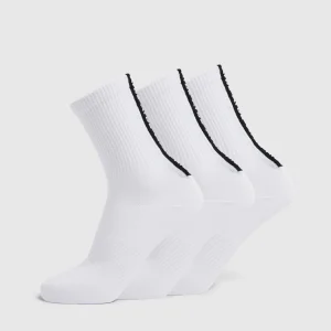 Everyday Back Stripe Crew Socks (3 Pack) - Blanc